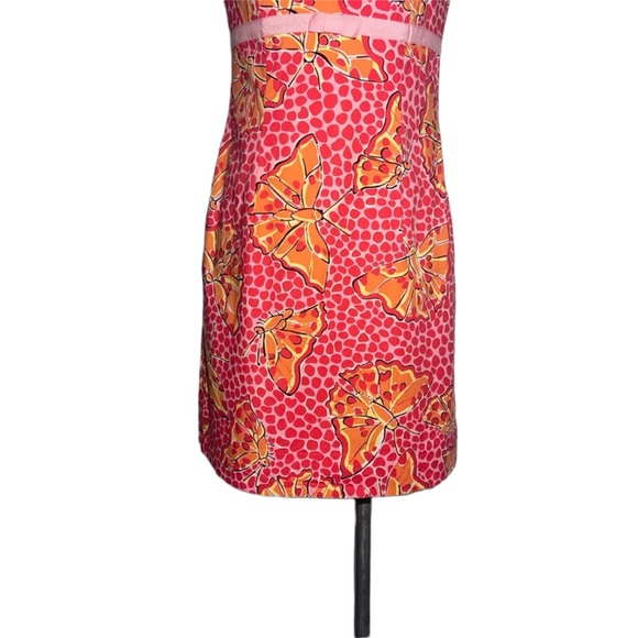 Lilly Pulitzer White Label strapless pink dress with butterflies. Size 6 - Picture 8 of 14